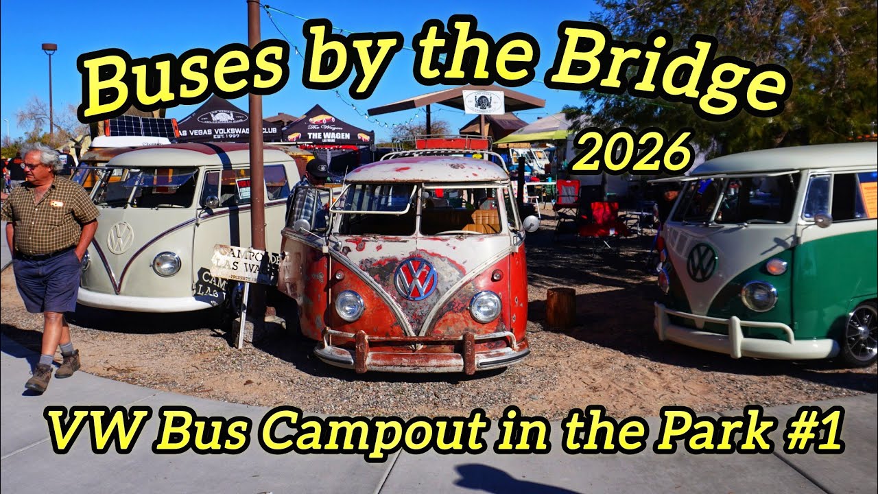 Buses by the Bridge Volkswagen Camping in The Park Video 1 - 600+ VW Buses Camping at Lake Havasu