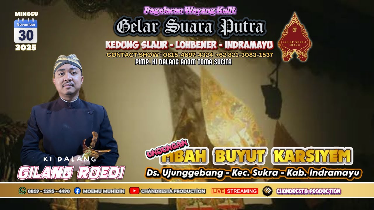 Live Siang Wayang Kulit GELAR SUWARA PUTRA | UNJUNGAN MBAH BUYUT KARSIYEM | Minggu 30-11-2025 |