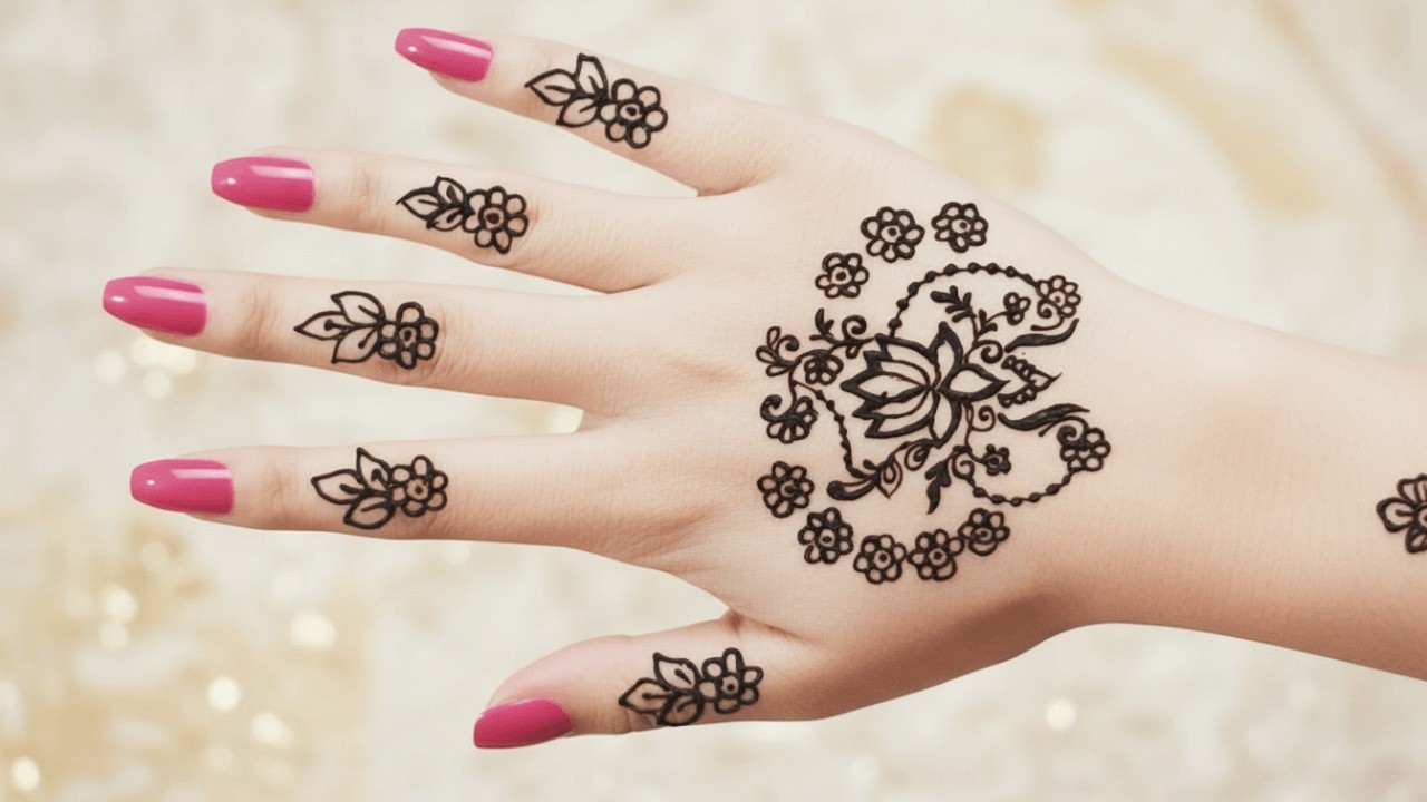 Simple Floral Mehndi Design 🌸 | Beautiful Back Hand Mehndi | Easy Back Hand Mehndi Design 💫