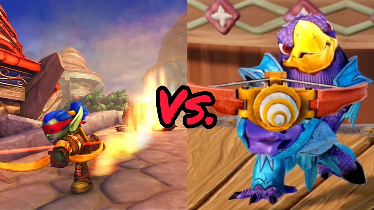 Flameslinger vs. Cross crow skylanders trap team