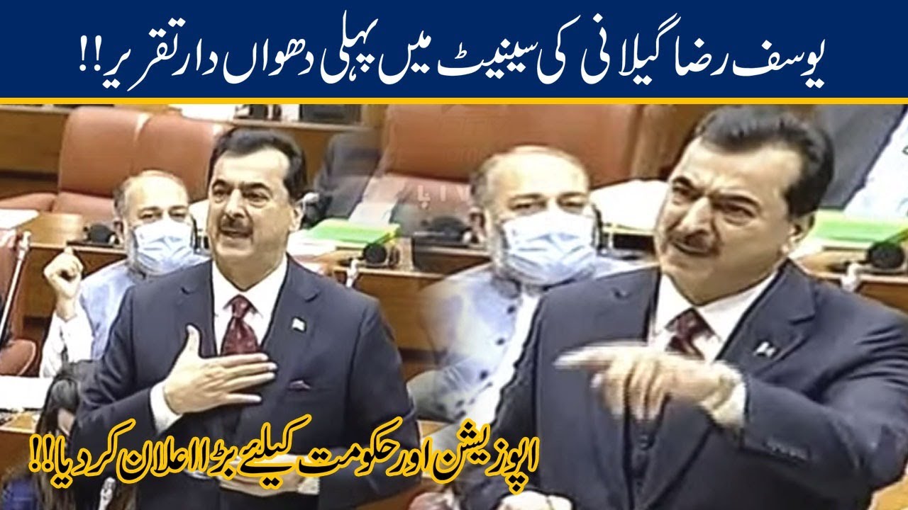 Yousaf Raza Gillani First Speech As Opposition Leader In Senate