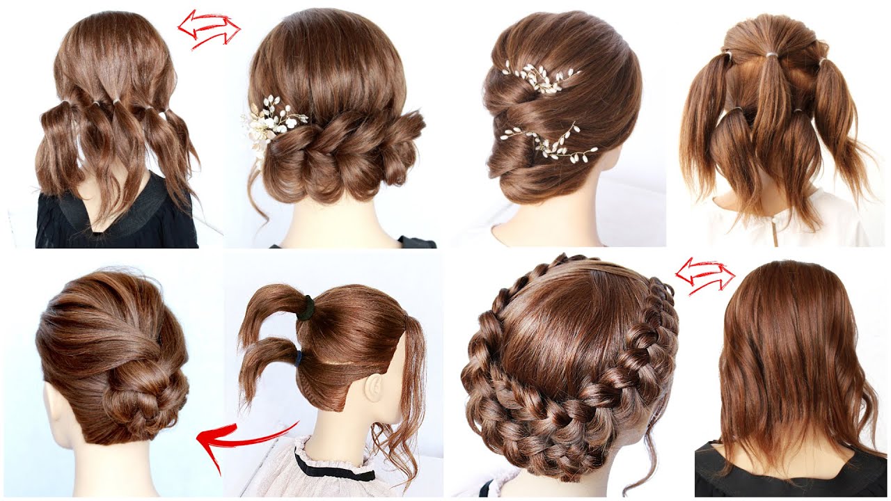 4 EASY UPDO Tutorials FOR SHORT HAIR | How to style your hair | Hair for the Holidays| DIY Tutorials