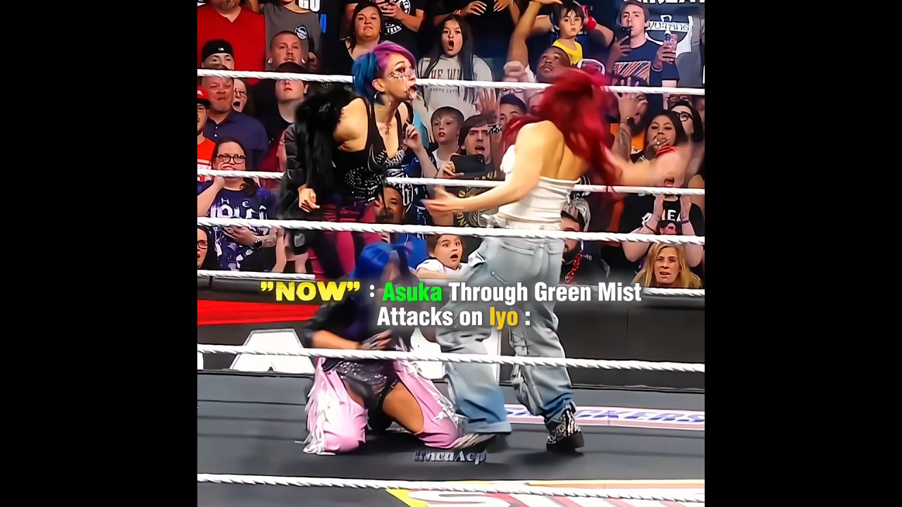Asuka Through Green Mist Attacks On Iyo Sky & Rhea Ripley 🥵  || Kamin - EMAN AND JONY || Edit! #wwe