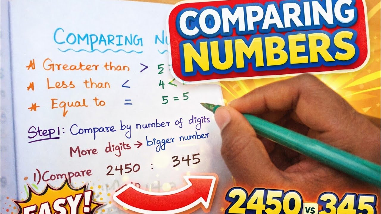Comparing Numbers Made Easy | Greater Than, Less Than, Equal To| Maths Basics (தமிழில்)