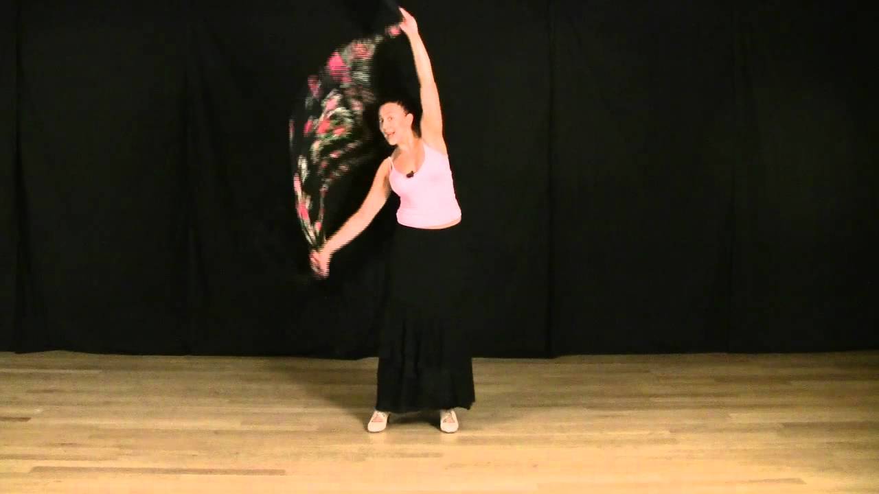 Flamenco shawl (mantón) exercises: Cruce por delante y detrás
