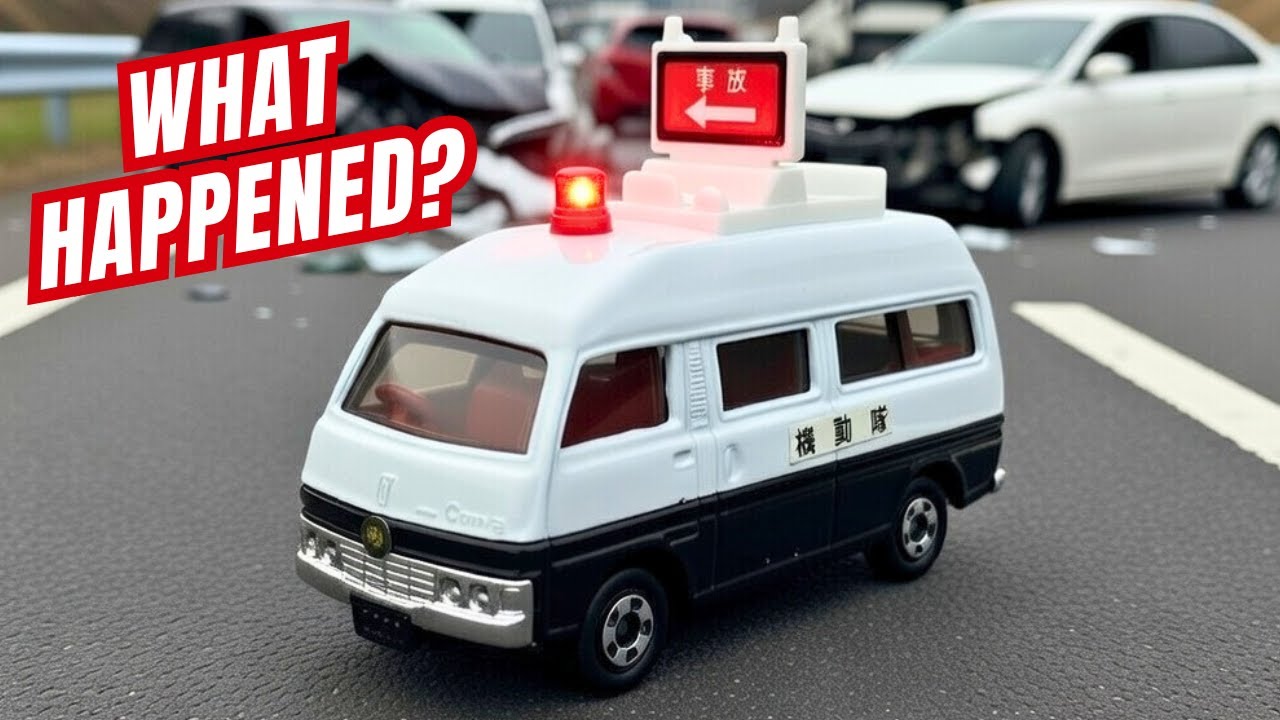 *ВИНТАЖНАЯ, СНЯТАЯ С ПРОИЗВОДСТВА* Модель патрульного автомобиля Nissan Caravan от Tomica (№ 75-6...