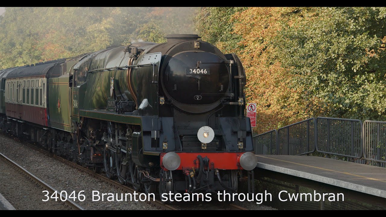 34046 Braunton Steams through Cwmbran