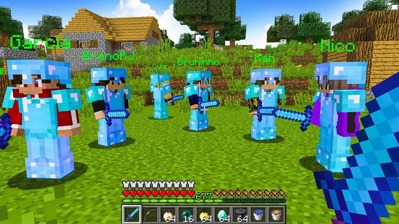 Minecraft UHC, mas esse é o maior time de amigos !!