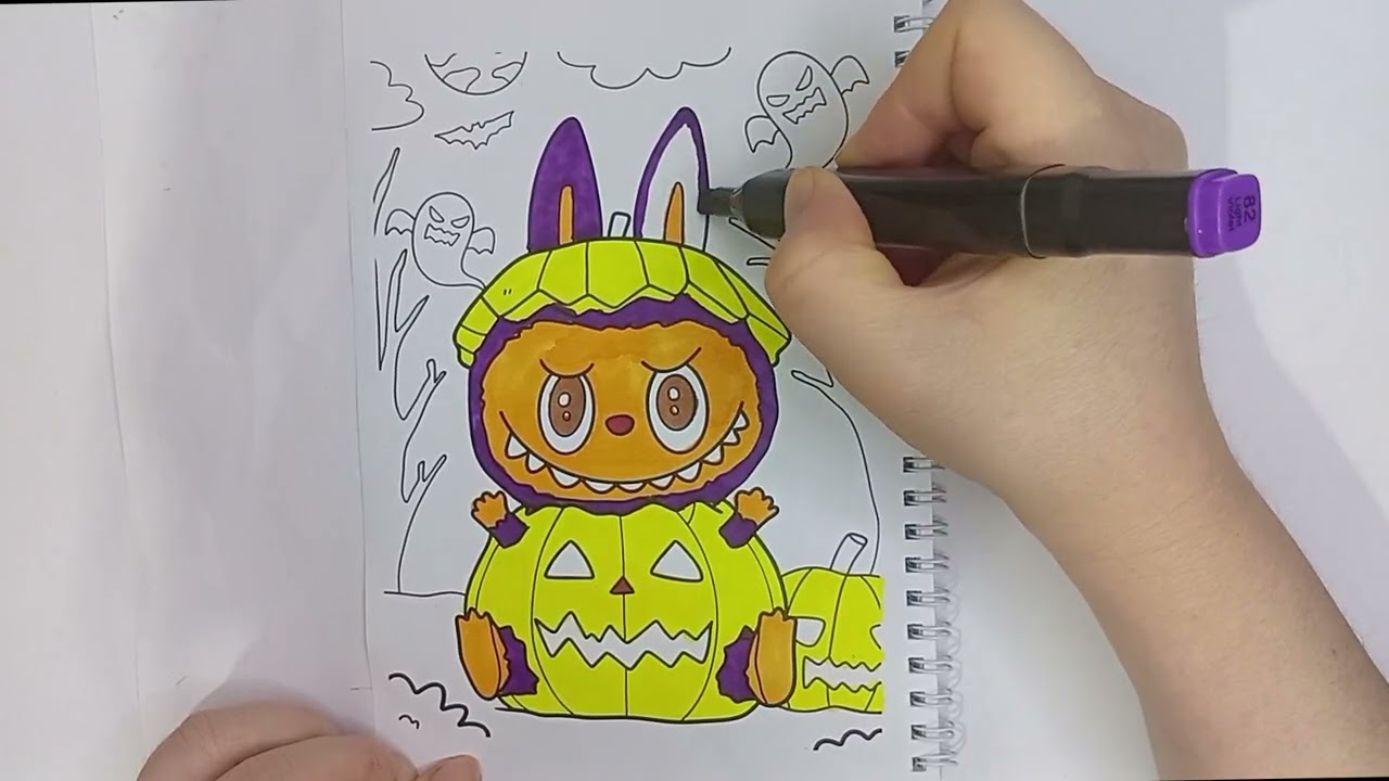 LABYBY coloring book tutorial #labubu #art #coloring 