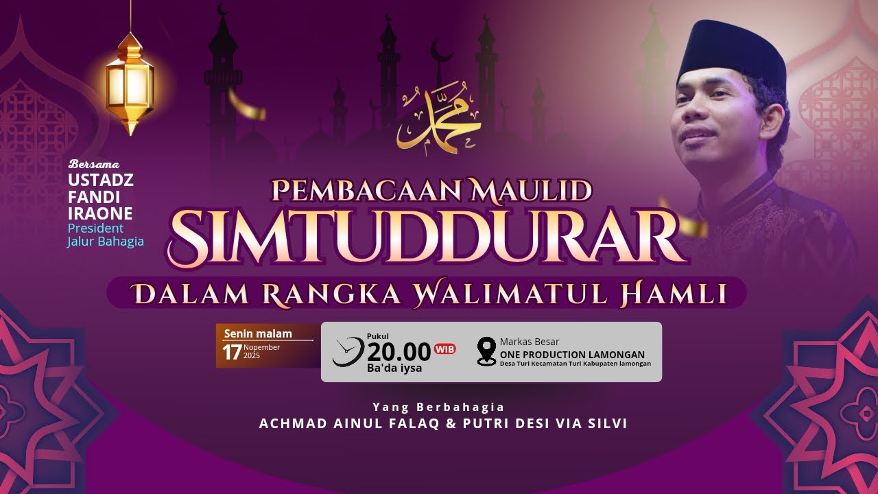 🔴 LIVE PEMBACAAN MAULID SIMTUDDURAR BERSAMA USTADZ FANDI IRAONE