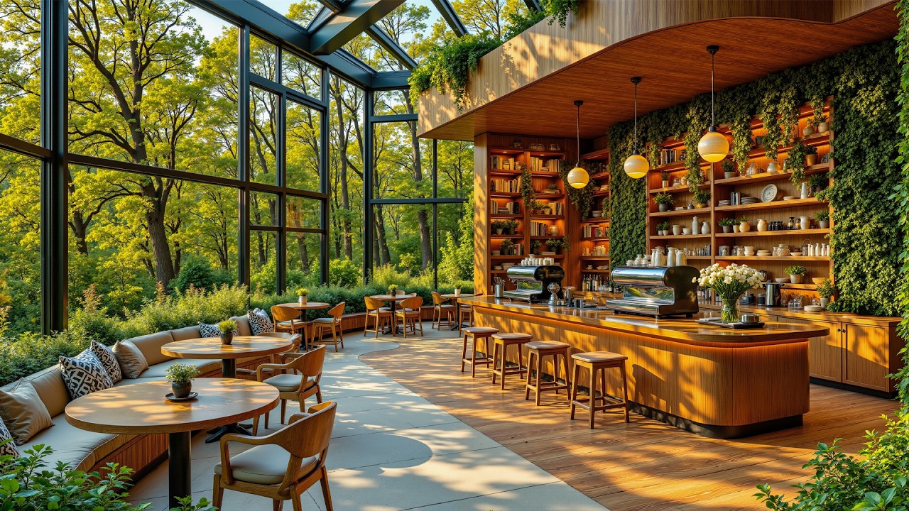 Relaxing Forest Café Jazz 🌿 Instrumental Jazz Music for Productivity, Focus & Stress Relief