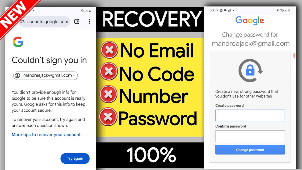 Как восстановить пароль учетной записи Gmail без кода подтверждения, резервного адреса электронно...