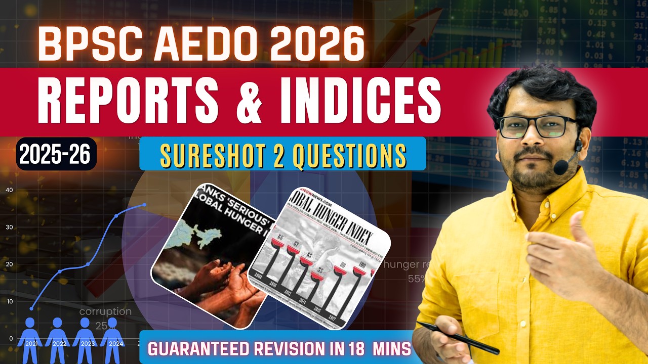 REPORTS & INDICES 2025-26 | BPSC AEDO | Guaranteed Revision in 18 mins | by Rohit Sir
