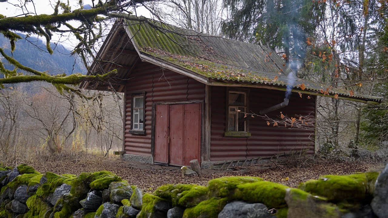 Silent Solo Night in Abandoned Mountain Cabin | ASMR Bushcraft Camping