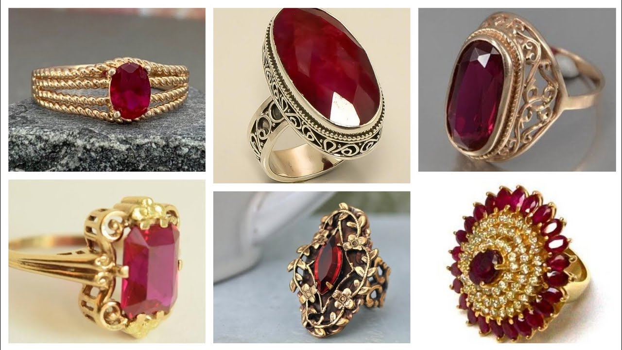 Outstanding Antique Style Ruby Rings Collection With Diamond And Gold