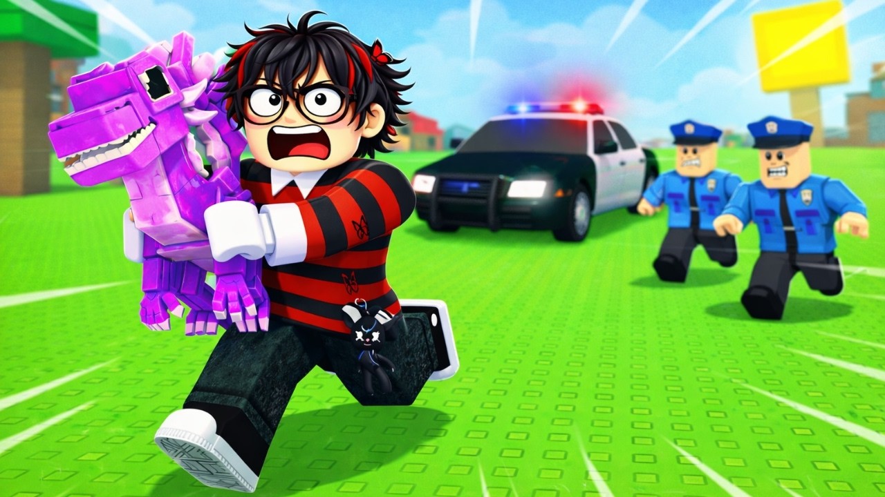ROUBEI os MELHORES BRAINROTS e FUGI da POLÍCIA no ROBLOX