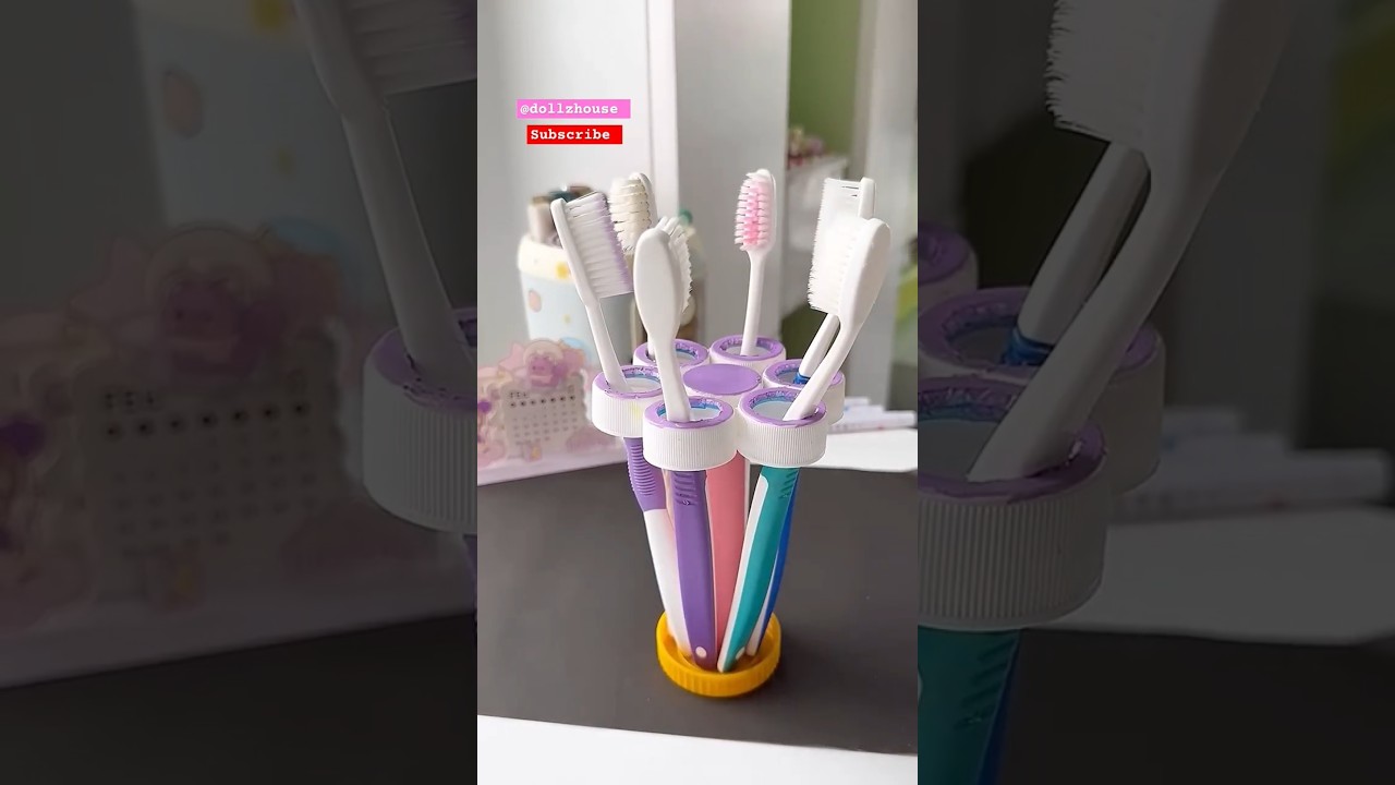 DIY toothbrush stand #diy #diycrafts #craft #toothbrush