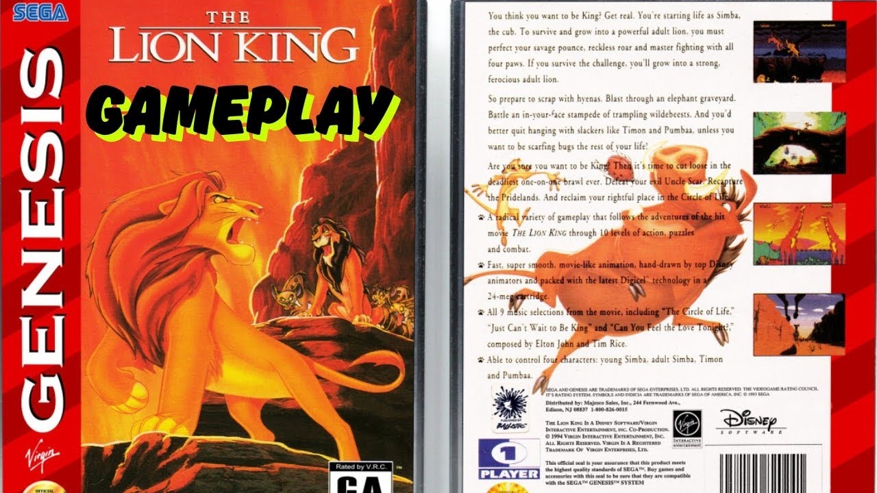 The Lion King (1994) | Sega Genesis | Gameplay
