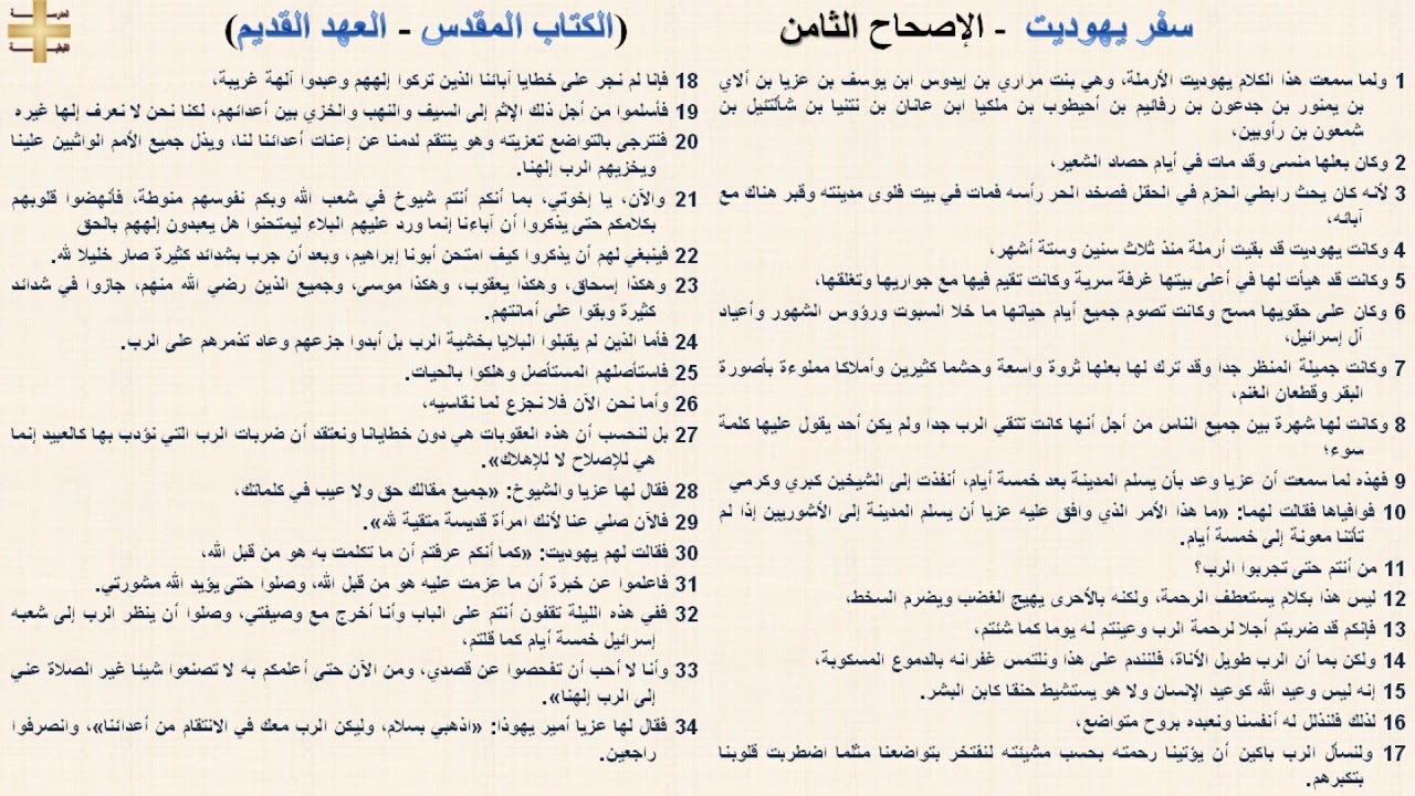 سفر يهوديت 8 - الإصحاح الثامن - د/مجدى نجيب - ابونا ابرام