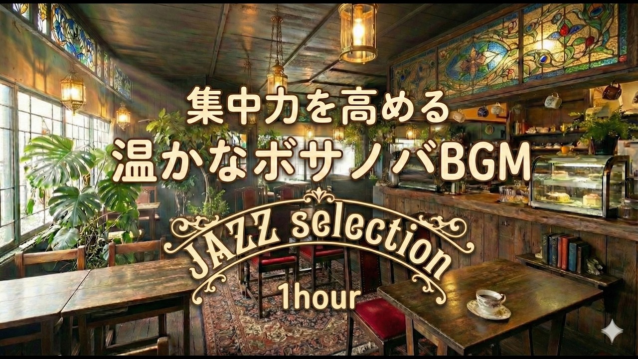 【Soft Bossa Nova】集中力を高めるボサノバジャズBGM for WORK, STUDY, CAFE #作業用 #勉強用  #cafe #chillout【JAZZ selection】