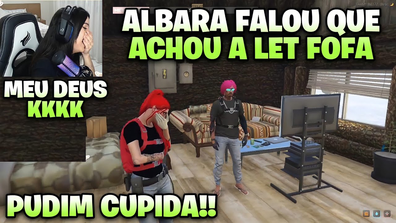ALBARA FALA PARA PUDIM QUE ACHOU A LET MUITO FOFA!! PUDIM FAZ PERGUNTAS PRA ELES!! TA ROLANDO!?