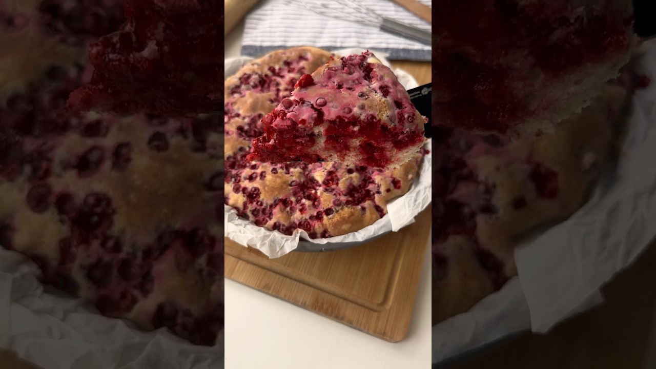 Быстрый и невероятно воздушный брусничный пирог 🍒 | Получится у КАЖДОГО #пирогсбрусникой #брусника