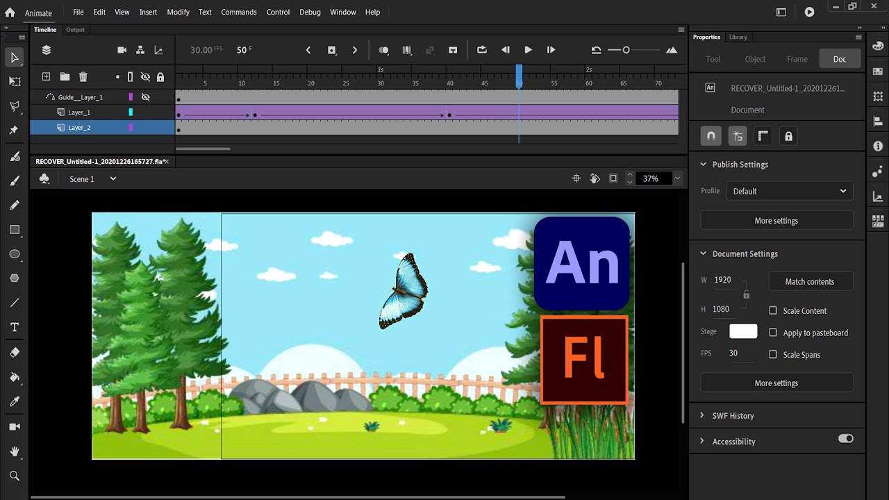 Butterfly Animation | Adobe Animate CC Tutorial | Adobe Flash Tutorial | in Hindi | graphicsmentor