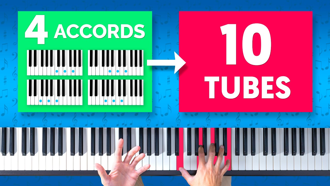 Joue 10 chansons connues avec juste 4 Accords faciles (Tuto Piano Débutant)