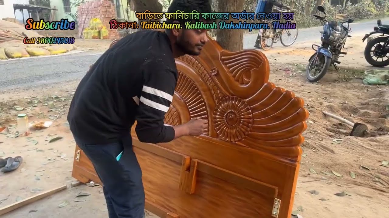 Watch how the bed is made and polished from start to finish.#plz_subscribe_my_channel 
