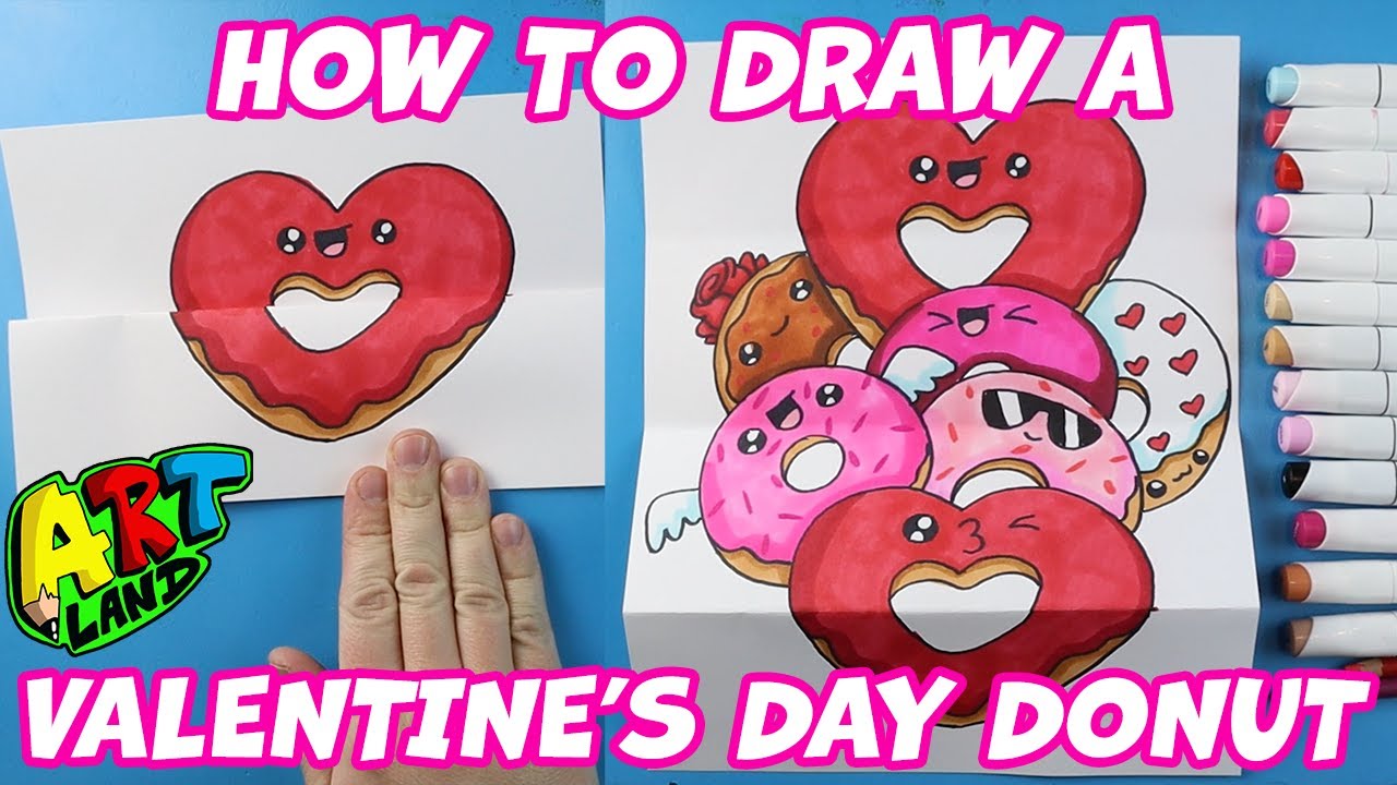 How to Draw a Valentine's Day Donut Folding Surprise