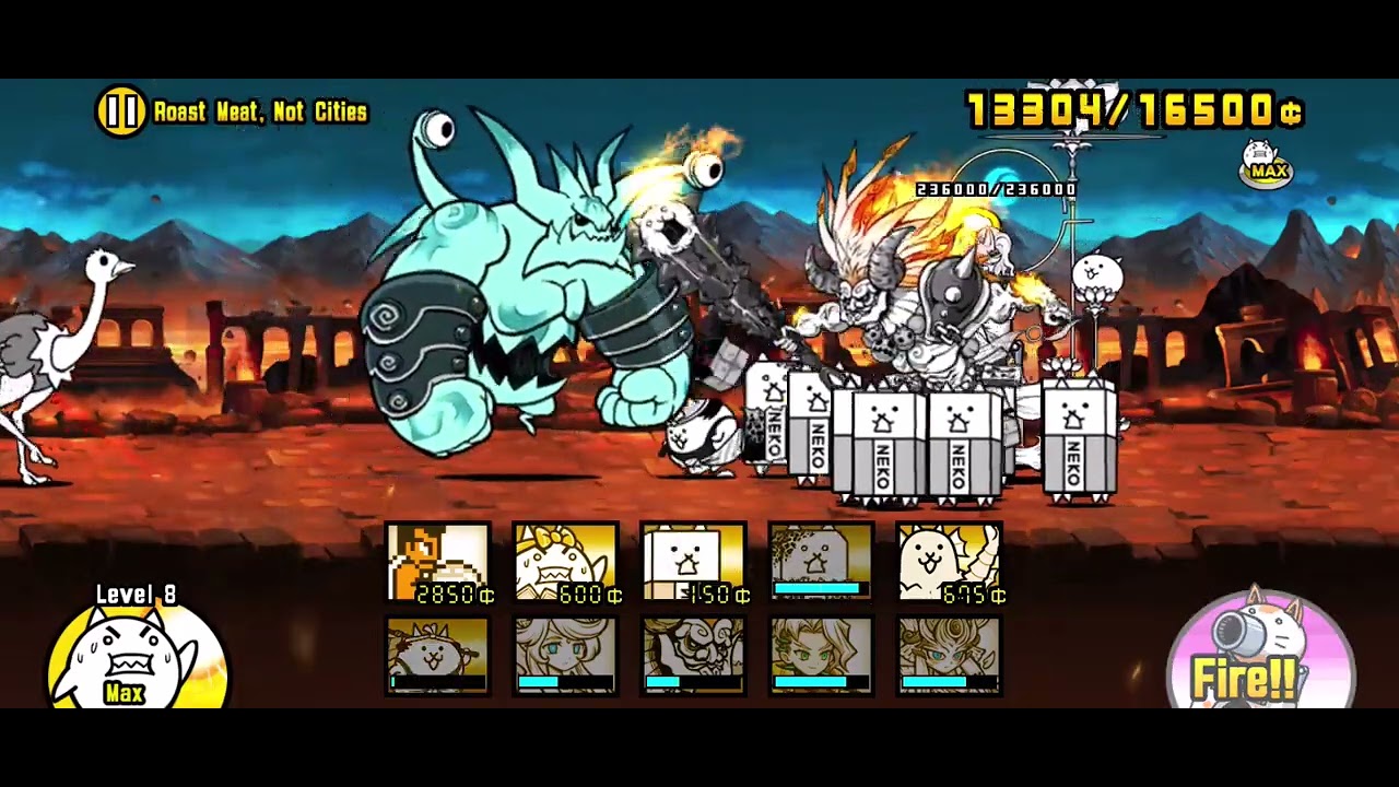 The Battle Cats - Roast Meat, Not Cities (1 Star Through 3 Stars)