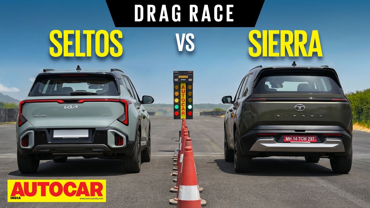 Drag Race: Kia Seltos vs Tata Sierra - 160hp turbo-petrol SUVs go head to head | Autocar India