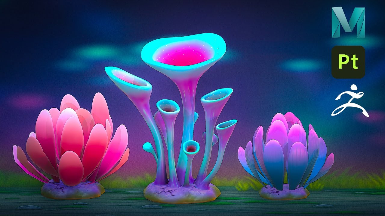Stylized Alien Plants with Autodesk Maya 2026 and Substance Painter