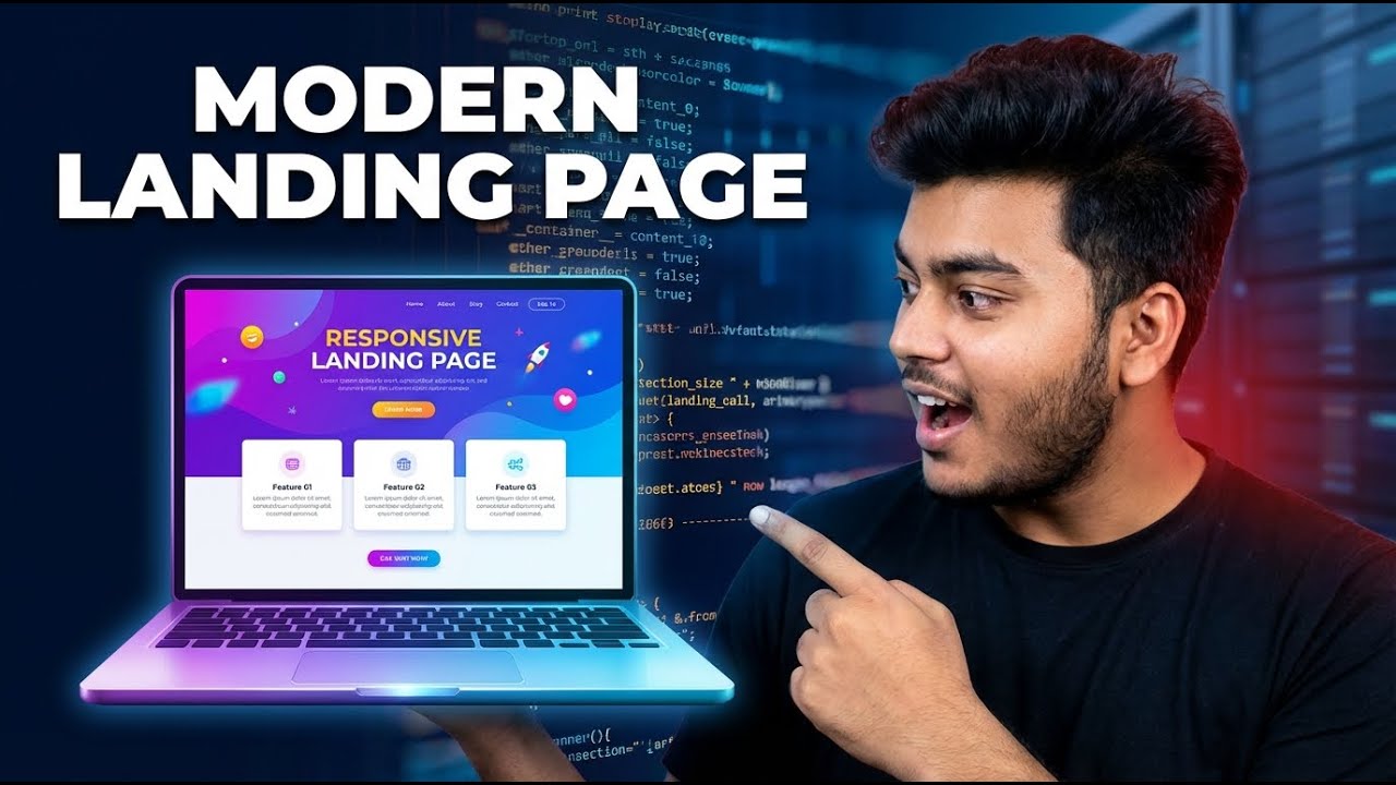 Modern Landing Page Design | Full Responsive Build with HTML CSS & JS