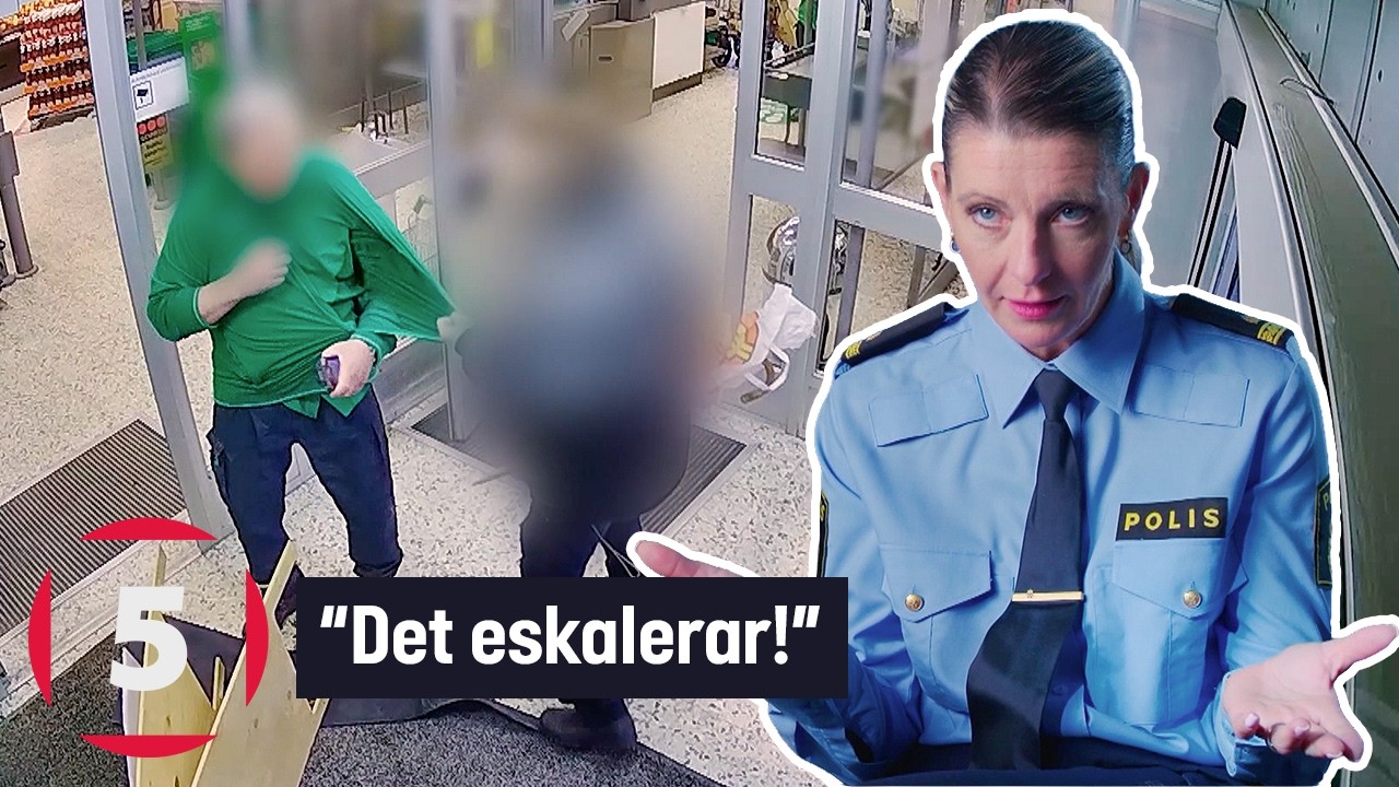Fångat på polisens kamera | Snattare BROTTAR NER personal för lite fika | Kanal 5 Sverige