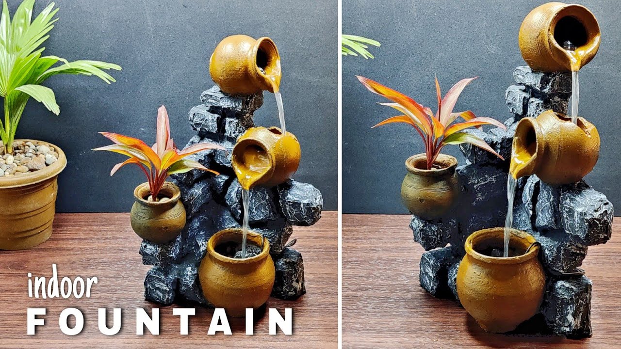 DIY Wonderful Indoor Desktop Latest Making Waterfall Fountain | My Best Indoor Water Fountain Ideas