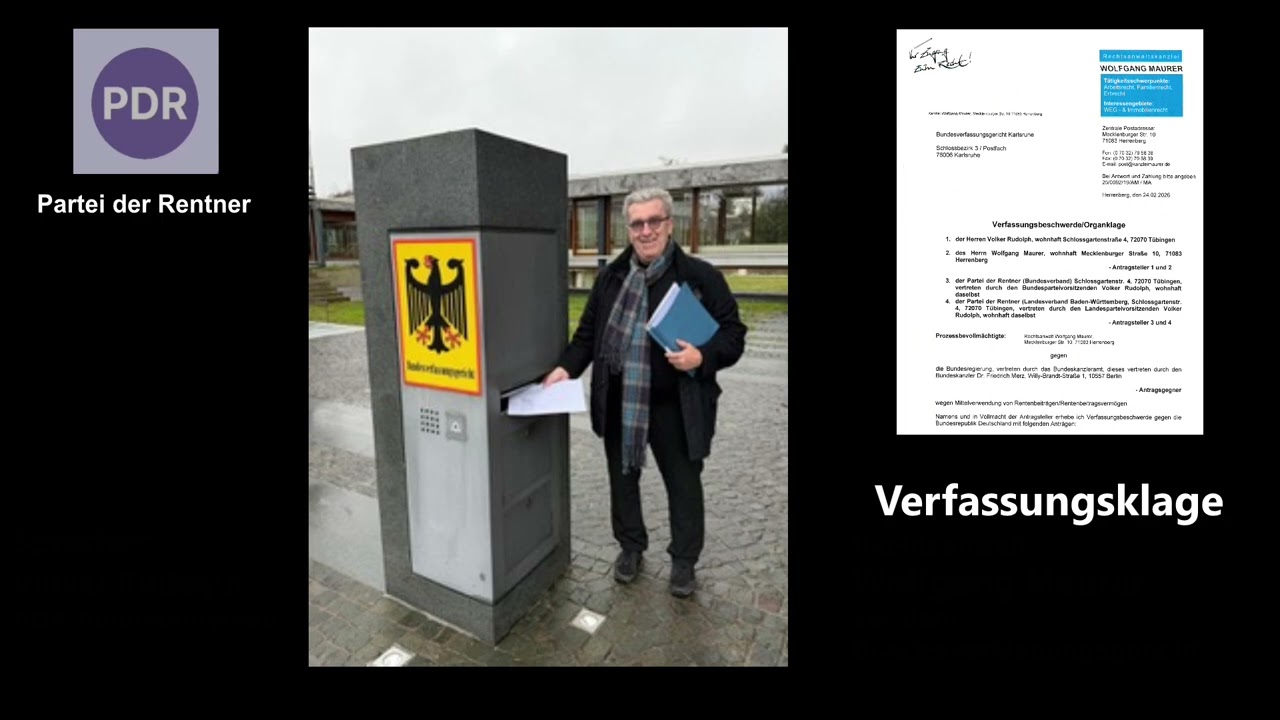 Renten verschwendet! Partei der Rentner verklagt Bundesregierung!