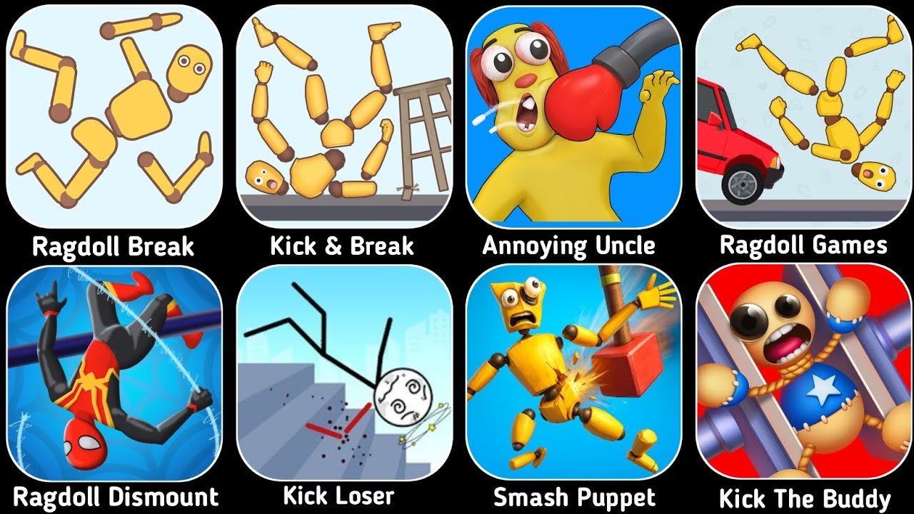 Roblox,Sprunki survival,Ragdoll Falls,Ragdoll Break,Kick Loser,Annoying Uncle Punch,Kick The Buddy