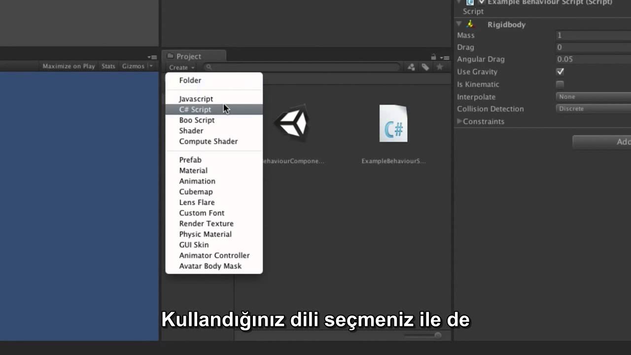 Unity3D Dersleri 1 (Component olarak Scriptler)