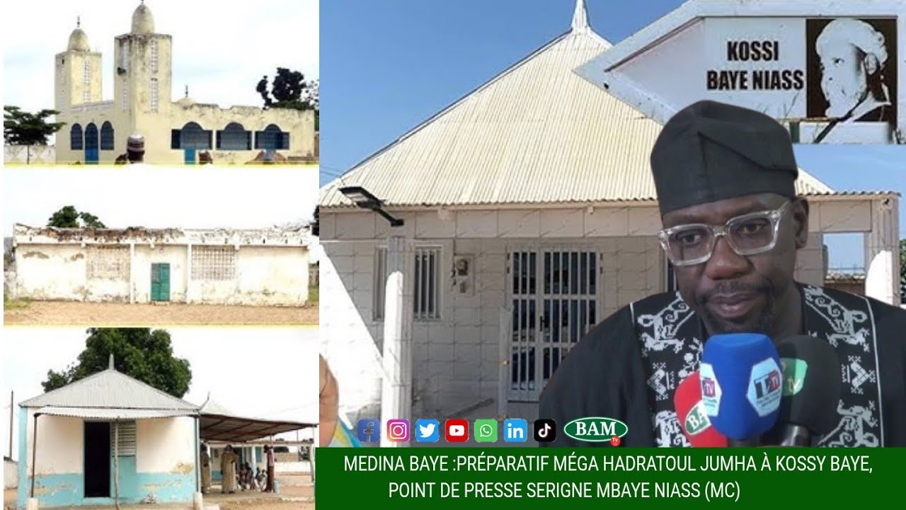 📍MEDINA BAYE PRÉPARATIF MÉGA HADRATOUL JUMHA À KOSSY, POINT DE PRESSE BAYE MBAYE NIASS (MC) #bamtv 
