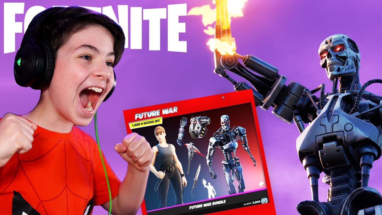 I GOT the FUTURE WAR PACK (Sarah Connor, T-800, Techno Grip Axe & Cyberdyne Salute) - Fortnite