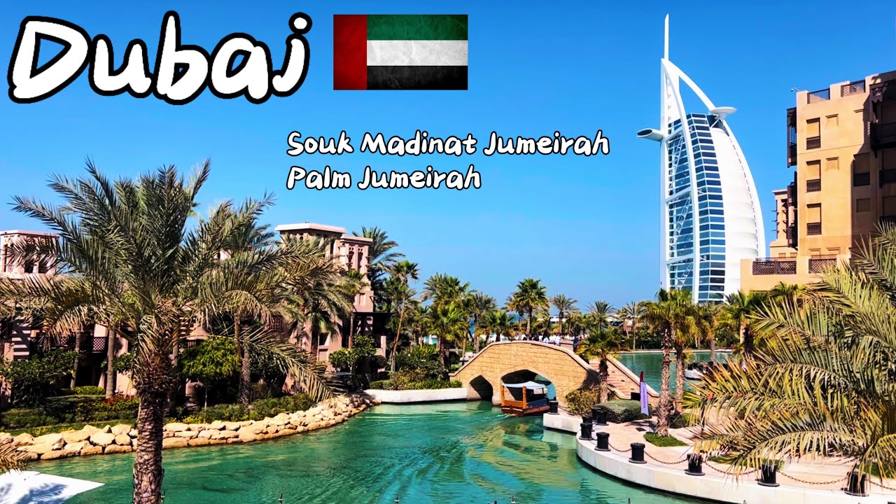 Dubaj - Zjednoczone Emiraty Arabskie [walking tour] UAE - Souk Madinat, Palm Jumeirah NO TALK