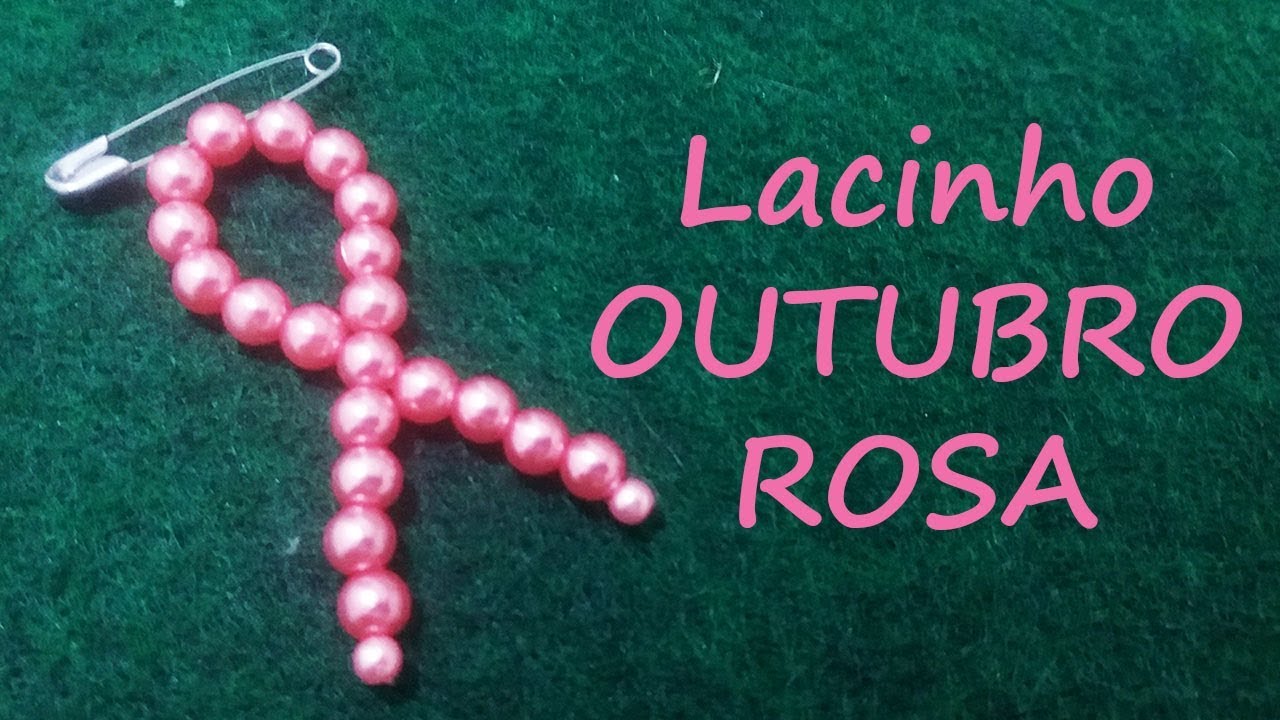 Como fazer Lacinho OUTUBRO ROSA de pérolas - Cícero Alencar