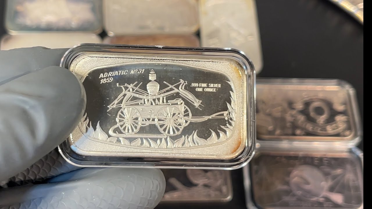 Vintage 1 oz Silver Bars - 10 oz of Madison Mint, Hamilton Mint, Crown Mint, Ceeco Mint & More