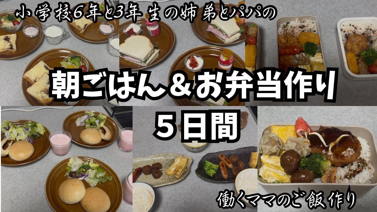 【猛スピードで作る朝ごはん　お弁当作り５日間】安上がりで美味しい朝ごはん。時間をかけずに豪華に。のっけ盛り弁当。