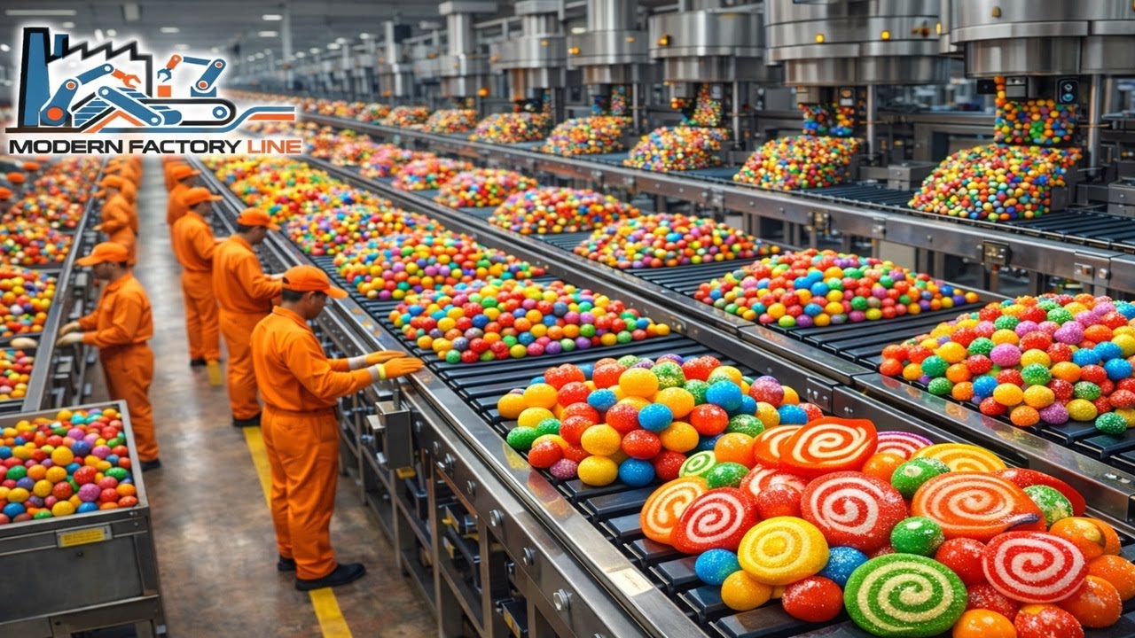Inside a Modern Candy Factory Line: From Raw Material to Candy (8K) you have ever seen