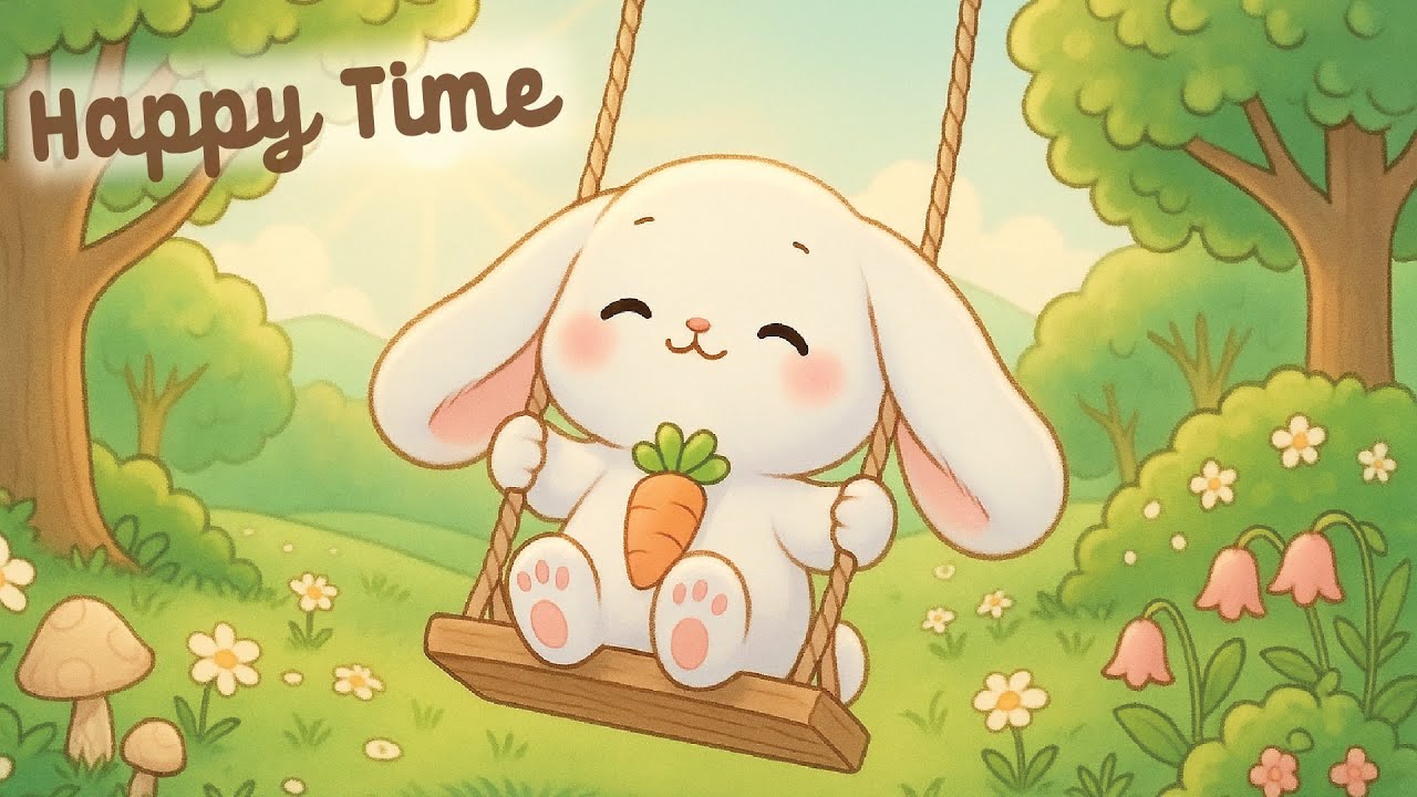 Happy Time Lofi 🥕💕 4 Hour Happy Lofi Cute Song ✨ Bunny Lofi 🎹 cute & relaxing music 🌷 Lofi Hip Hop