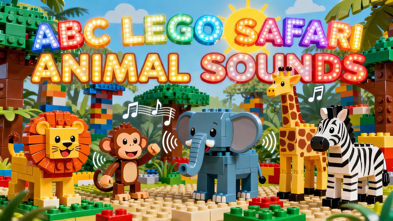 ABC Safari LEGO Animal Sounds Song 🦁🧱🎶 | Learn ABCs with DodoVerse | Fun Alphabet Jungle for Kids