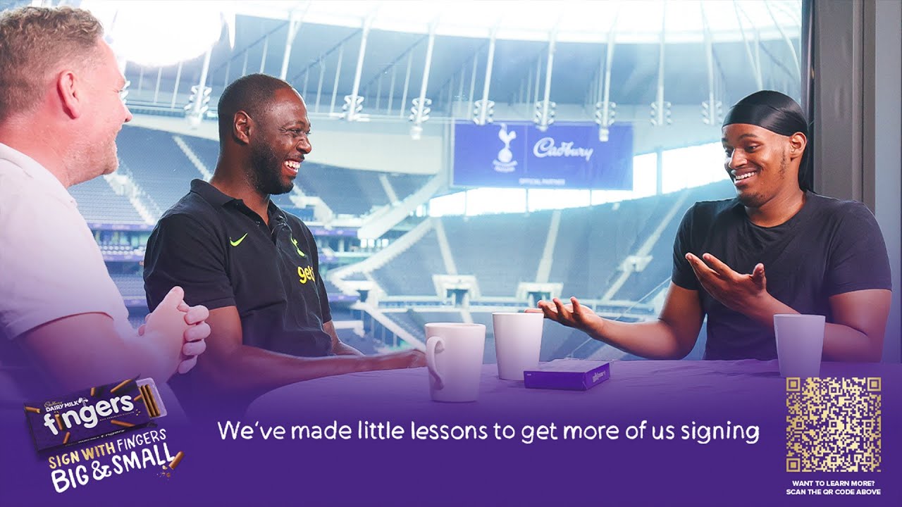LEDLEY KING & CADBURY SURPRISE BRITISH SIGN LANGUAGE STEWARD AT SPURS STADIUM