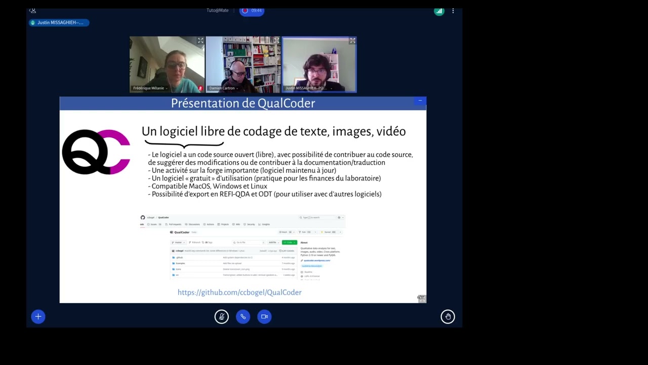 Tuto@Mate#76 Justin Missaghieh–Poncet présente le CAQDAS CalCoder
